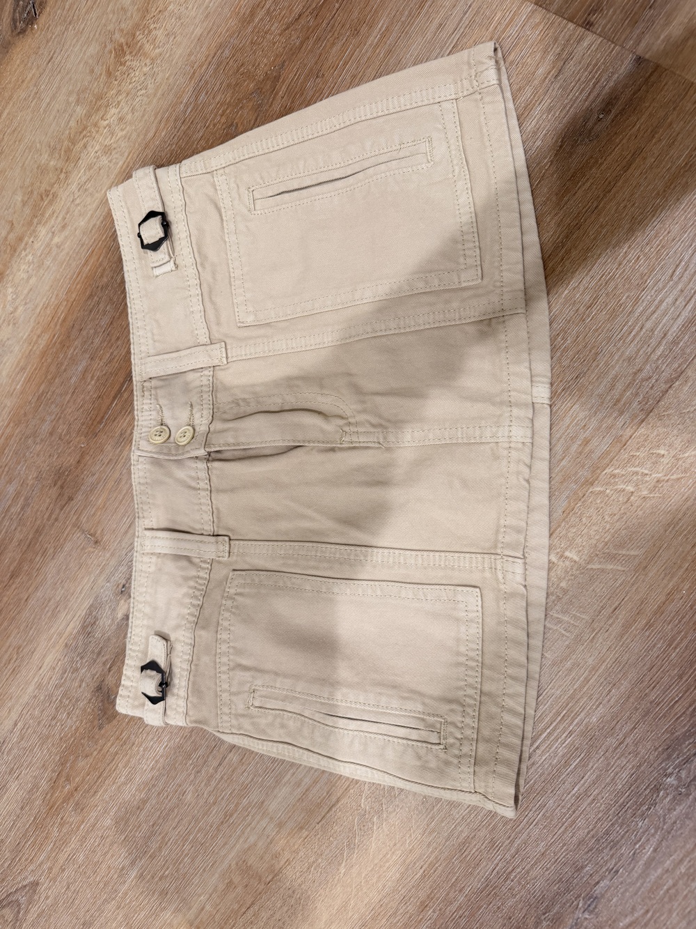 John Galt Brandy Melville Beverly Cargo Utility Mini Skirt Tan Beige-One Size